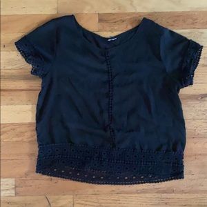 Black shirt with sheer detail